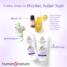 Load image into Gallery viewer, Human Nature Strength +PLUS Shampoo and Conditioner Bundle | Rosemary to Help Regrowth and Keep Hair Strong &amp; Full
