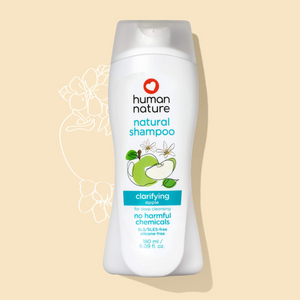 Human Nature Natural Clarifying Shampoo 180ml | Apple Scent with Coconut-Based Cleanser for Weekly Deep Cleansing