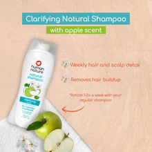 Load image into Gallery viewer, Human Nature Natural Clarifying Shampoo 180ml | Apple Scent with Coconut-Based Cleanser for Weekly Deep Cleansing
