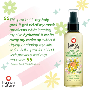 Human Nature 100% Natural Gentle Cleansing Oil 95ml | For Natural, Safe Cleansing and Effective Makeup Removal