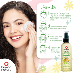 Human Nature 100% Natural Gentle Cleansing Oil 95ml | For Natural, Safe Cleansing and Effective Makeup Removal