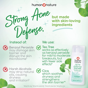 Human Nature Acne Defense Facial Wash 100ml | Tea Tree, Cica & Niacinamide