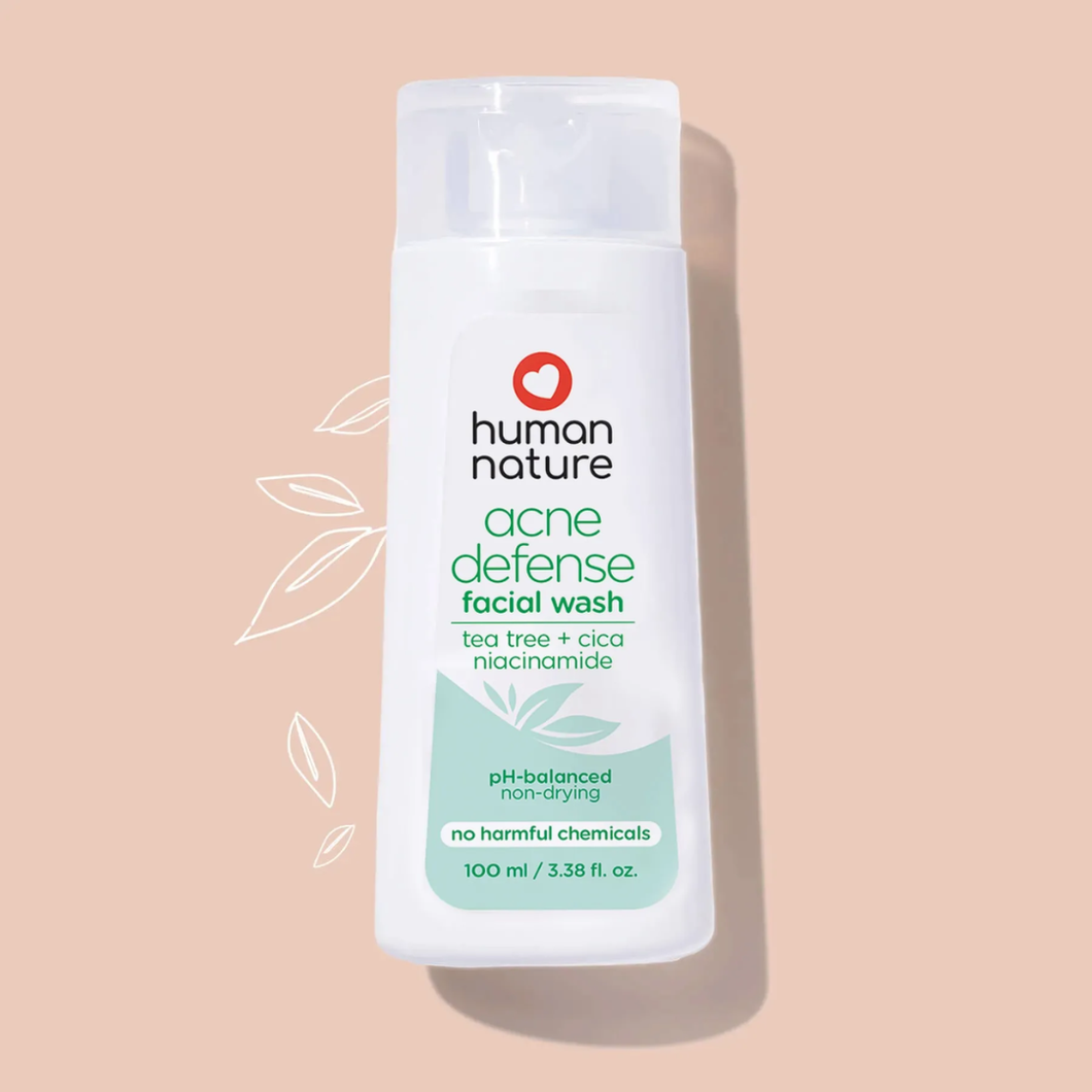Human Nature Acne Defense Facial Wash 100ml | Tea Tree, Cica & Niacinamide
