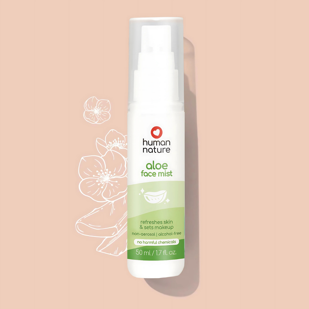 Human Nature Aloe Face Mist | Refreshes Skin & Sets Makeup, Non-Aerosol, Alcohol-Free 50 ml
