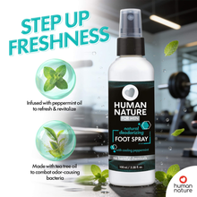 Load image into Gallery viewer, Human Nature Men's Deodorizing Foot Spray Cooling Peppermint 100ml
