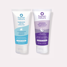 Load image into Gallery viewer, Human Nature Day &amp; Night Renewal Duo: Hyaluronic Moisturizer &amp; Ceramide Night Cream Set
