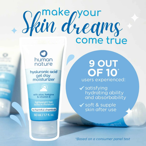 Human Nature Hyaluronic Acid Gel Day Moisturizer 50ml | With Aloe, Betaine, & Vitamin E, Lightweight Feel, Locks in Moisture