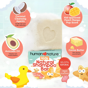 Human Nature Kids Natural Shampoo Bar Peach Mango Pop