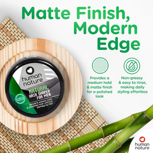 Human Nature Men's Natural Hair Shaper 50g | Delivers Steady Hold, Matte Finish and Polished Look Without Damaging Hair