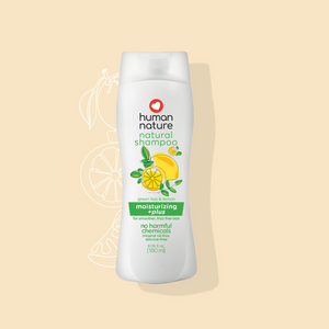 Human Nature Moisturizing +PLUS Green Tea & Lemon Shampoo For Smoother, Frizz-Free Hair 180ml | No SLS/SLES, Silicones, Parabens