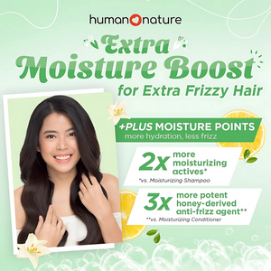 Human Nature Moisturizing +PLUS Green Tea & Lemon Shampoo For Smoother, Frizz-Free Hair 180ml | No SLS/SLES, Silicones, Parabens