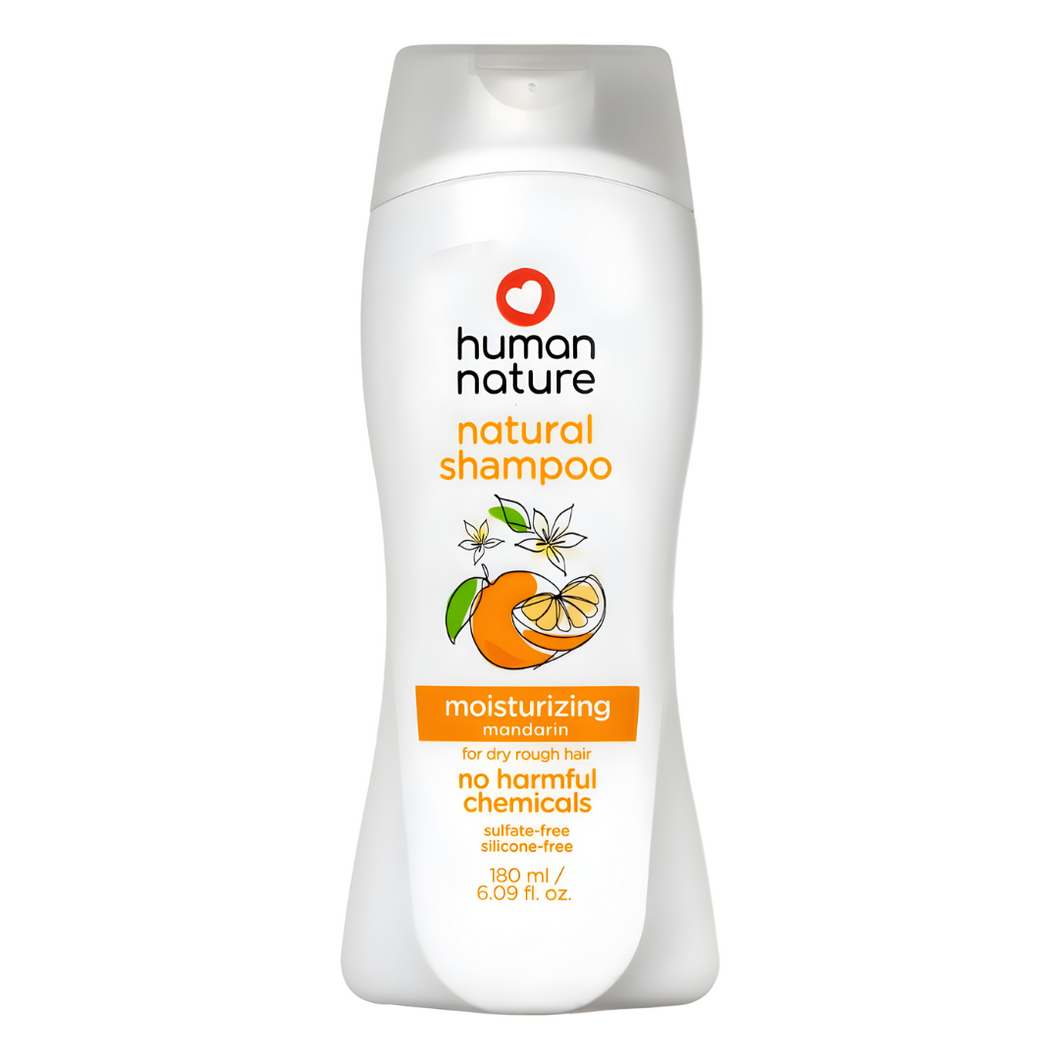 Human Nature Natural Moisturizing Shampoo For Dry, Rough Hair 180ml | No Sulfates, Silicones