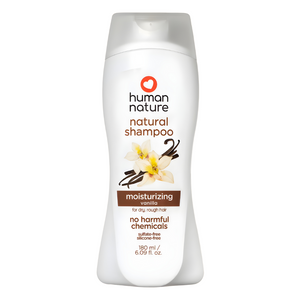 Human Nature Natural Moisturizing Shampoo For Dry, Rough Hair 180ml | No Sulfates, Silicones