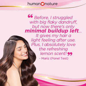 Human Nature Natural Anti-Dandruff Shampoo Lemon Splash Scent 180ml | SLS/SLES-Free, Silicone-Free, Paraben-Free