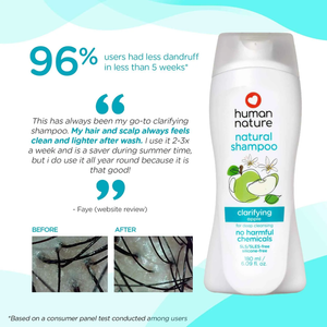 Human Nature Natural Clarifying Shampoo 180ml | Apple Scent with Coconut-Based Cleanser for Weekly Deep Cleansing