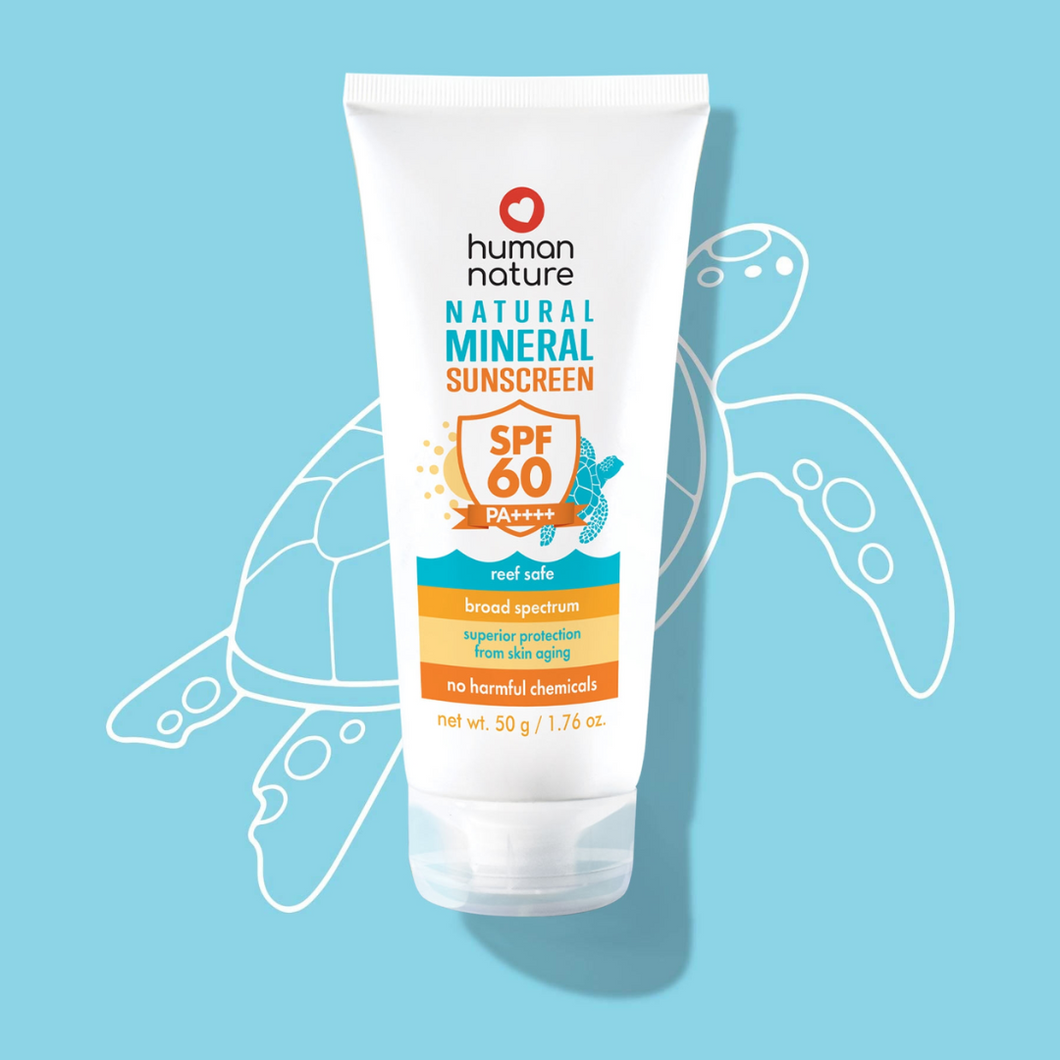 Human Nature Natural Mineral Reef-Safe Sunscreen SPF60 PA++++ | Broad Spectrum, Superior Protection From Skin Aging