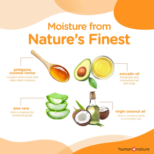 Human Nature Natural Moisturizing Shampoo For Dry, Rough Hair 180ml | No Sulfates, Silicones
