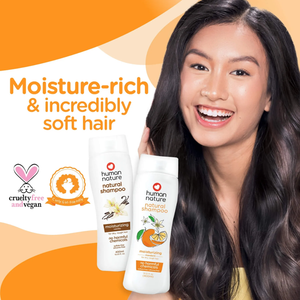 Human Nature Natural Moisturizing Shampoo For Dry, Rough Hair 180ml | No Sulfates, Silicones