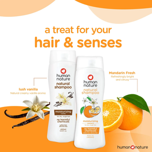 Human Nature Natural Moisturizing Shampoo For Dry, Rough Hair 180ml | No Sulfates, Silicones