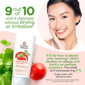 Human Nature Natural Nourishing Facial Wash with Tomato Extract, Cica | pH-Balanced 200ml
