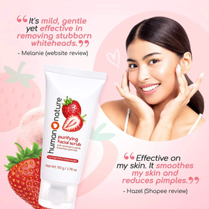 Human Nature Natural Purifying Facial Scrub with Strawberry Seeds and Bamboo Granules 50g