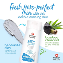 Load image into Gallery viewer, Human Nature Pore Clarifying Cleanser 100ml | With Bentonite Clay &amp; Bamboo Charcoal Helps Unclog Pores and Draws Out Deep-Seated Dirt
