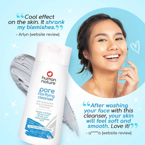 Human Nature Pore Clarifying Cleanser 100ml | With Bentonite Clay & Bamboo Charcoal Helps Unclog Pores and Draws Out Deep-Seated Dirt