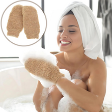 Load image into Gallery viewer, Jute Fabric Bath Gloves For Shower, Exfoliating, Scrubbing by Project Refill
