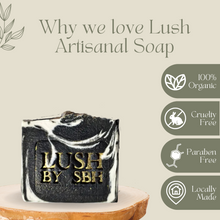 Load image into Gallery viewer, Lush by SBH Charcoal Mint Natural Handcrafted Artisan Detoxifying Body Soap 120g
