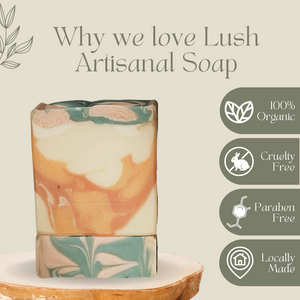 Lush by SBH Apple Strudel Natural Handcrafted Artisan Mild and Moisturizing with Cooling Effect Body Soap
