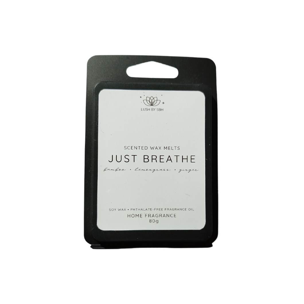 Lush by SBH Just Breathe Scented Wax Melts Home Fragrance 80g | Made of Soy Wax, Bamboo, Lemongrass, Ginger Phthalate-Free Fragrance Oil