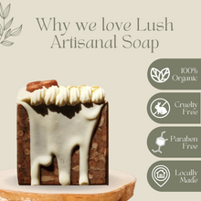 Load image into Gallery viewer, Lush by SBH Mocha Frappe Natural Handcrafted Artisan Gentle Exfoliating Body Soap
