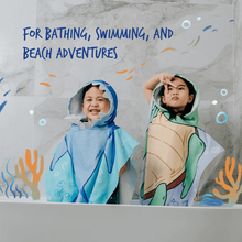 Load image into Gallery viewer, MAGWAI Baby Shark Kids Towel Hoodie | 100% Cotton Hooded Bath Towel, Soft, Absorbent, Kids Beach &amp; Swim Poncho Cape

