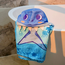 Load image into Gallery viewer, MAGWAI Baby Shark Kids Towel Hoodie | 100% Cotton Hooded Bath Towel, Soft, Absorbent, Kids Beach &amp; Swim Poncho Cape
