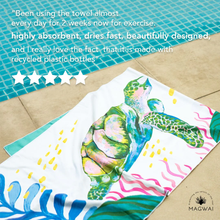 Load image into Gallery viewer, MAGWAI Everyday Towel Pawikan (Sea Turtle) Design | Multipurpose, Absorbent, Quick-Drying, Eco-Friendly, Made from Recycled Plastic Bottles, Travel &amp; Yoga Towel

