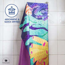 Load image into Gallery viewer, MAGWAI Everyday Towel Butanding Coral Design | Multipurpose, Absorbent, Quick-Drying, Eco-Friendly, Made from Recycled Plastic Bottles, Travel &amp; Yoga Towel
