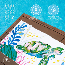 Load image into Gallery viewer, MAGWAI Everyday Towel Pawikan (Sea Turtle) Design | Multipurpose, Absorbent, Quick-Drying, Eco-Friendly, Made from Recycled Plastic Bottles, Travel &amp; Yoga Towel
