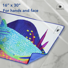 Load image into Gallery viewer, MAGWAI Hand Towel Butanding (Whale Shark) Design | Absorbent, Quick-Drying, Multipurpose, Eco-Friendly, Made from Recycled Plastic Bottles, Travel-Friendly, Sustainable
