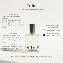 Load image into Gallery viewer, NUVÉ Atelier D'Arôme Guilty Perfume Extrait de Parfum for Men | Vegan, Phthalate-Free
