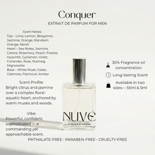 Load image into Gallery viewer, NUVÉ Atelier D'Arôme Conquer Perfume Extrait de Parfum for Men | Vegan, Phthalate-Free
