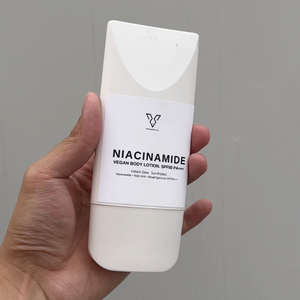Vegan Essentials Niacinamide Everyday Vegan Lightening Body Lotion with SPF50 PA+++ Broad Spectrum for Instant Glow and Sun Protection with Kojic Acid 100ml (FKA Crystal Glow)