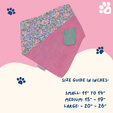 Load image into Gallery viewer, Paws &amp; Kisses Flora Dana Pet Bandana | Cotton &amp; Chambray Floral Bandana for Cats and Dogs
