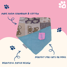 Load image into Gallery viewer, Paws &amp; Kisses Ginger Dana Pet Bandana | Soft Cotton &amp; Chambray Bandana for Cats and Dogs
