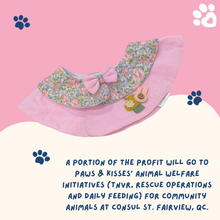 Load image into Gallery viewer, Paws &amp; Kisses Floral Cape Pet Accessory | Cotton &amp; Chambray Floral Collar Cape for Cats and Dogs
