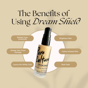 Pure Culture Dream Shield Universal Day Cream 50 SPF 30ml | Microbiome Facial Sunscreen Moisturizer with Broad Spectrum, Mineral Non-Nano Zinc Oxide + Kakadu Plum For All Skin Types, Reef-Safe, No White Cast