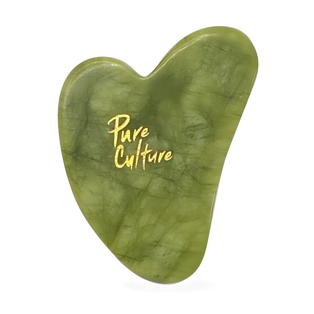 Pure Culture Jade Phoenix Gua Sha In a Box | Chinese Green Jade Stone, Lifts & Depuffs Natural Face Sculptor