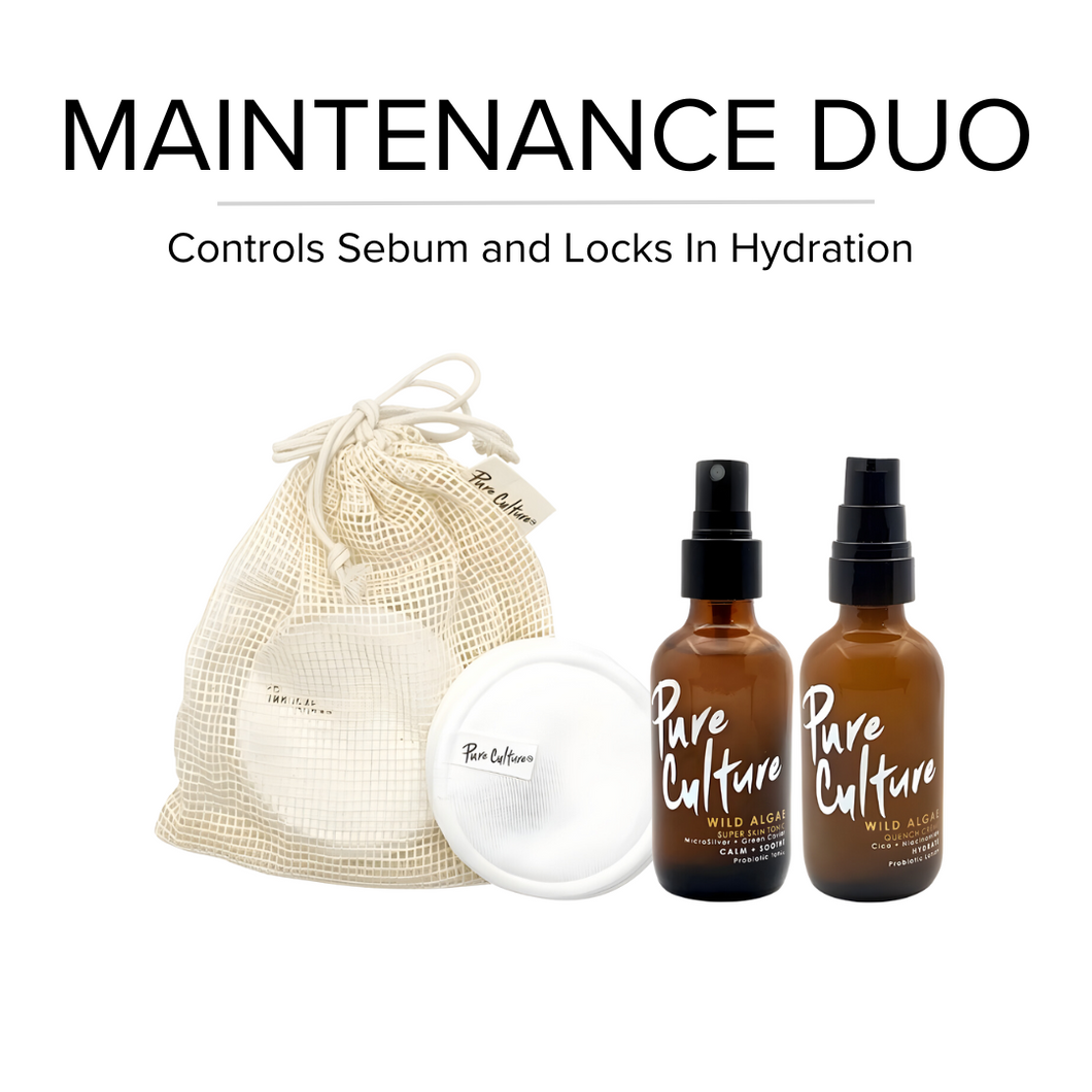 Pure Culture Maintenance Duo | Wild Algae Skin Tonic + Quench Crème