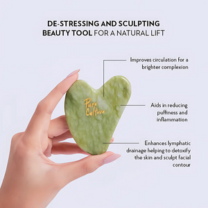 Pure Culture Jade Phoenix Gua Sha In a Box | Chinese Green Jade Stone, Lifts & Depuffs Natural Face Sculptor
