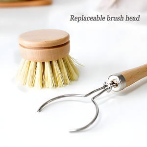 Sisal Pot Brush with Bamboo Handle, Replaceable Brush Head by Project Refill