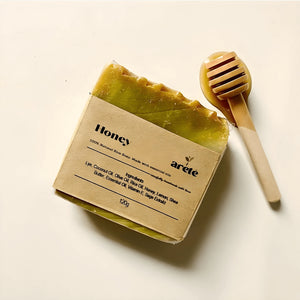 Areté Honey Organic Rice Soap 120g | Carefully Handcrafted Artisanal Soap Made With Essential Oils